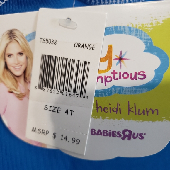 4 NWT piece 4T swimsuits set orange blue - Picture 6 of 9